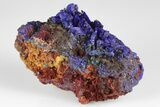 Vibrant-Blue Azurite Crystals with Malachite - Laos #178151-1